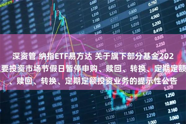 深资管 纳指ETF易方达 关于旗下部分基金2025年11月27日因境外主要投资市场节假日暂停申购、赎回、转换、定期定额投资业务的提示性公告